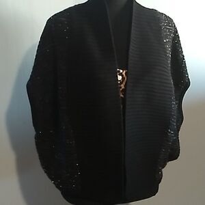GAP black glitter cape sweatervest
